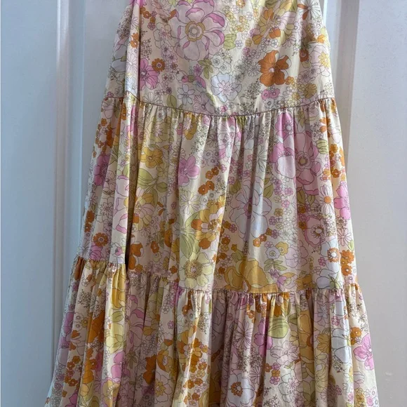 Free People Floral Print Dress with Pink and Orange Accents - Picture 1 of 3